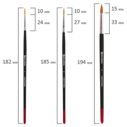 Кисти BRAUBERG, НАБОР 5шт., (синтетическая круглая № 1,2,5, плоская № 5,8), блистер, 200219