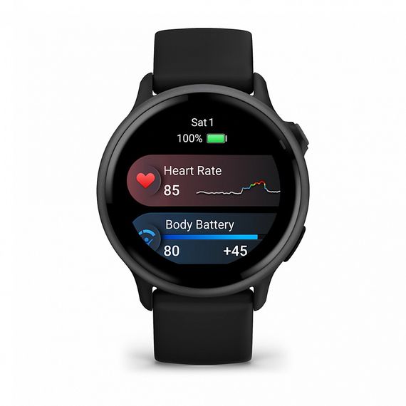 Умные часы Garmin Vivoactive 6 темно-серые с черным ремешком