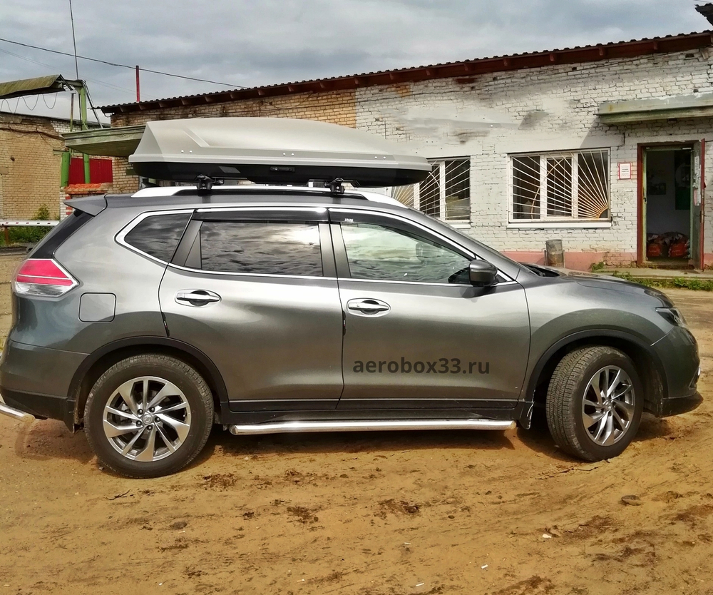 Автобокс Way-box Gulliver 520 на Nissan X Trail T 32 с рейлингами