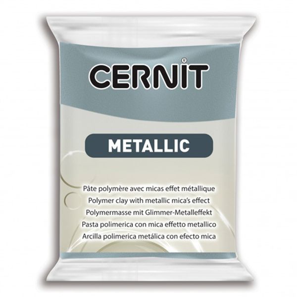 Полимерная глина Cernit Metallic запекаемая, имитация металла 56 гр, 167 сталь