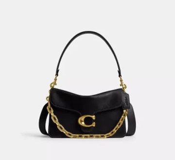 COACH СУМКА ЧЕРЕЗ ПЛЕЧО TABBY CHAIN, ЧЕРНЫЙ