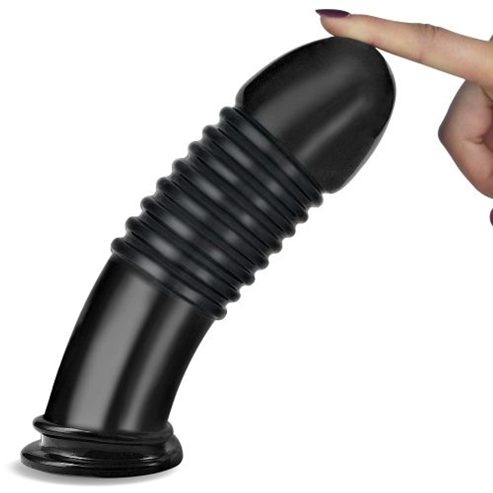 Черная анальная втулка 8 King Sized Anal Bumper - 22,5 см. (Цвет: черный)