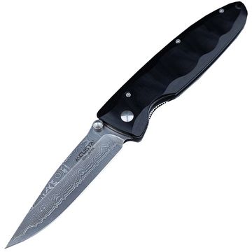 Складной нож Mcusta Classic Wave Damascus, Black Pakkawood Handle MC-0017D c клинком из стали VG-10 San Mai (Laminated Stainlesss Damascus) рукоять дерево