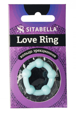 Цветное эрекционное кольцо Love Ring с бусинами (Цвет: бирюзовый)