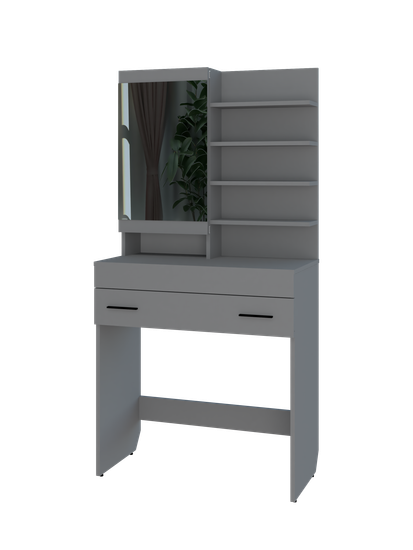 Стол туалетный ДЕПО-5 /800*1600*400/ левый анкор темный / аква