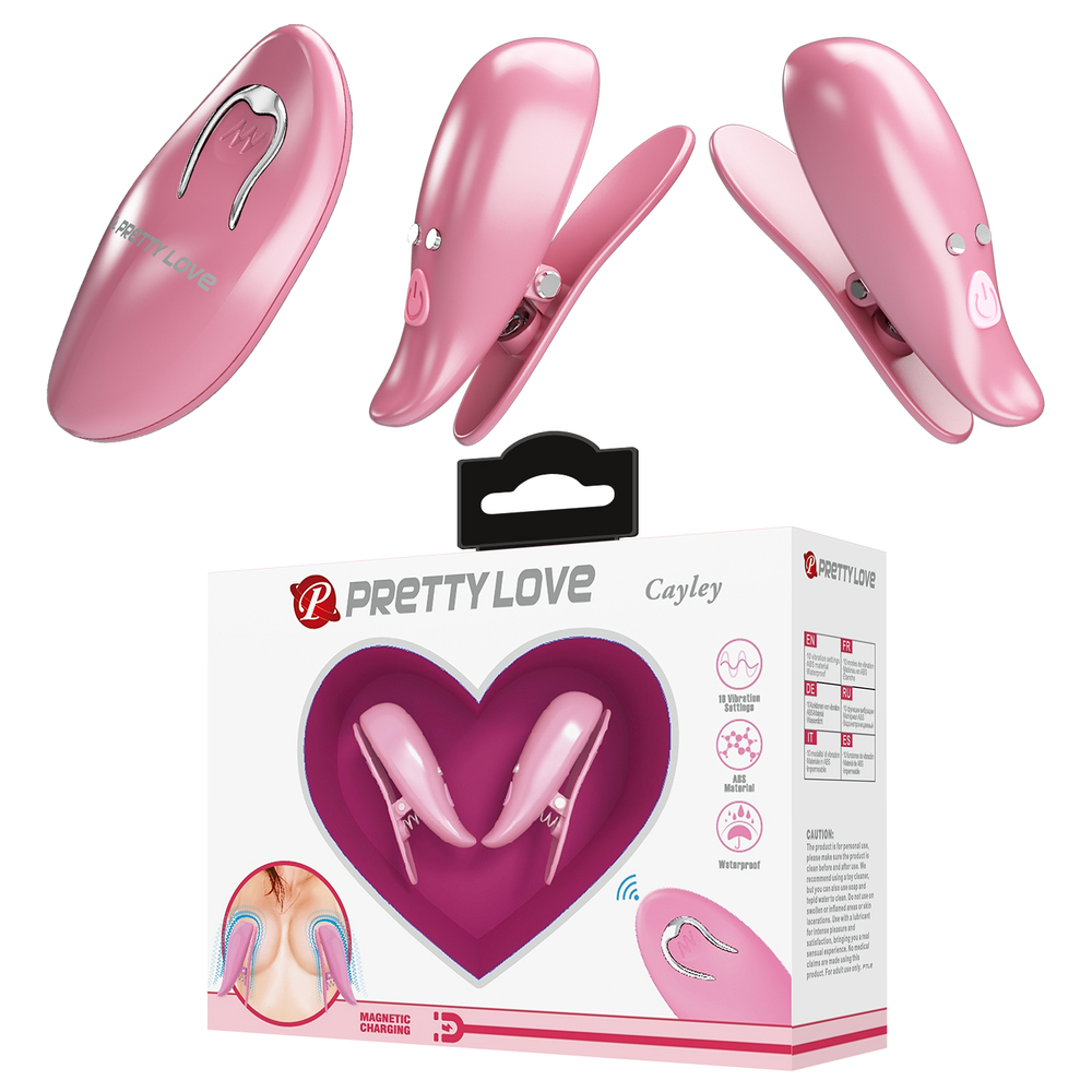 Pretty Love Cayley – Вибрирующие зажимы для сосков с пультом ДУ