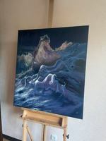 Картина маслом на холсте "Морская симфония" 80х90 см. Деревянный подрамник. Художник Наталия Осадчук