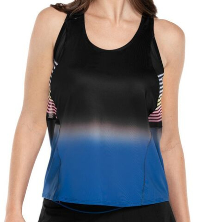 Женский топ теннисный Lucky in Love Neon Lights Glow Up Tank - electric blue