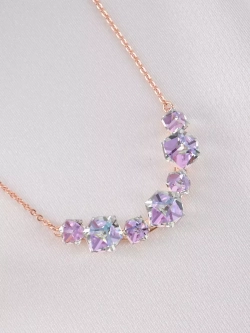Колье дуга Мираж с сиреневыми кристаллами Swarovski