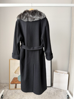 Пальто с натуральным мехом соболя Evgeniya Furs, S