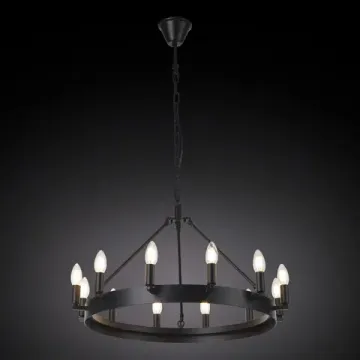 Люстра замковая подвесная 12*E14 CL470112 черный Смитсон Citilux