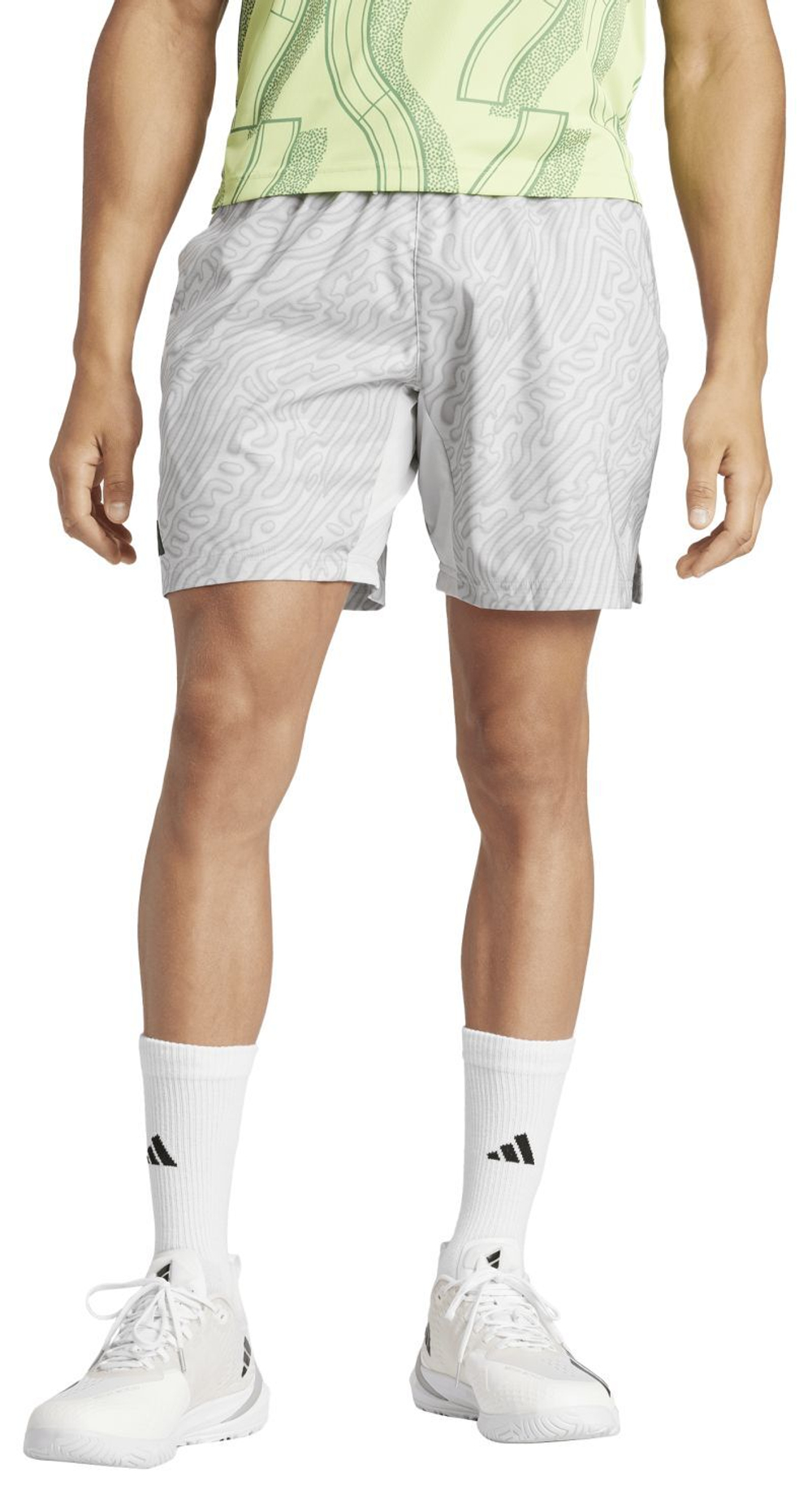 Мужские теннисные шорты Adidas Tennis Heat.Rdy Pro Printed Ergo 7' Short - grey one/charcoal solid grey