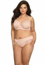 Бюстгальтер plus size с эффектной вышивкой на чашках (Размер: 95G) (Цвет: белый)