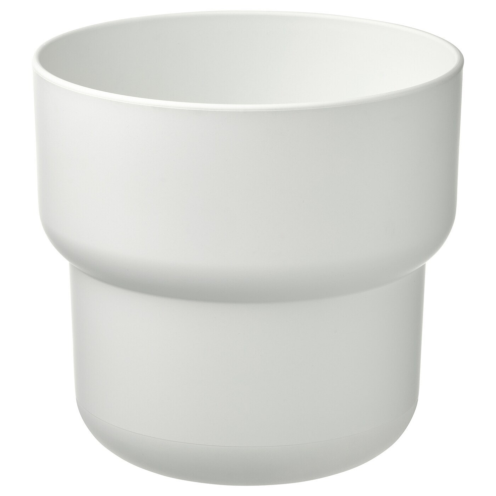 IKEA FÖRENLIG  (ИКЕА ФÖРЕНЛИГ)  -  Крышка для цветочного горшка, внутренняя/наружная белая, 19 см