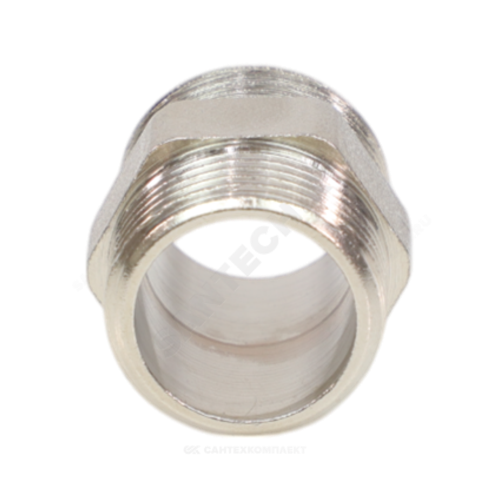 Ниппель латунь никель Ду 20 (3/4") НР VALFEX VF.582.N.034