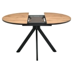Стол Bradex Home Rudolf круглый раскладной 100-130x100x75см, Дуб Вотан, чёрный