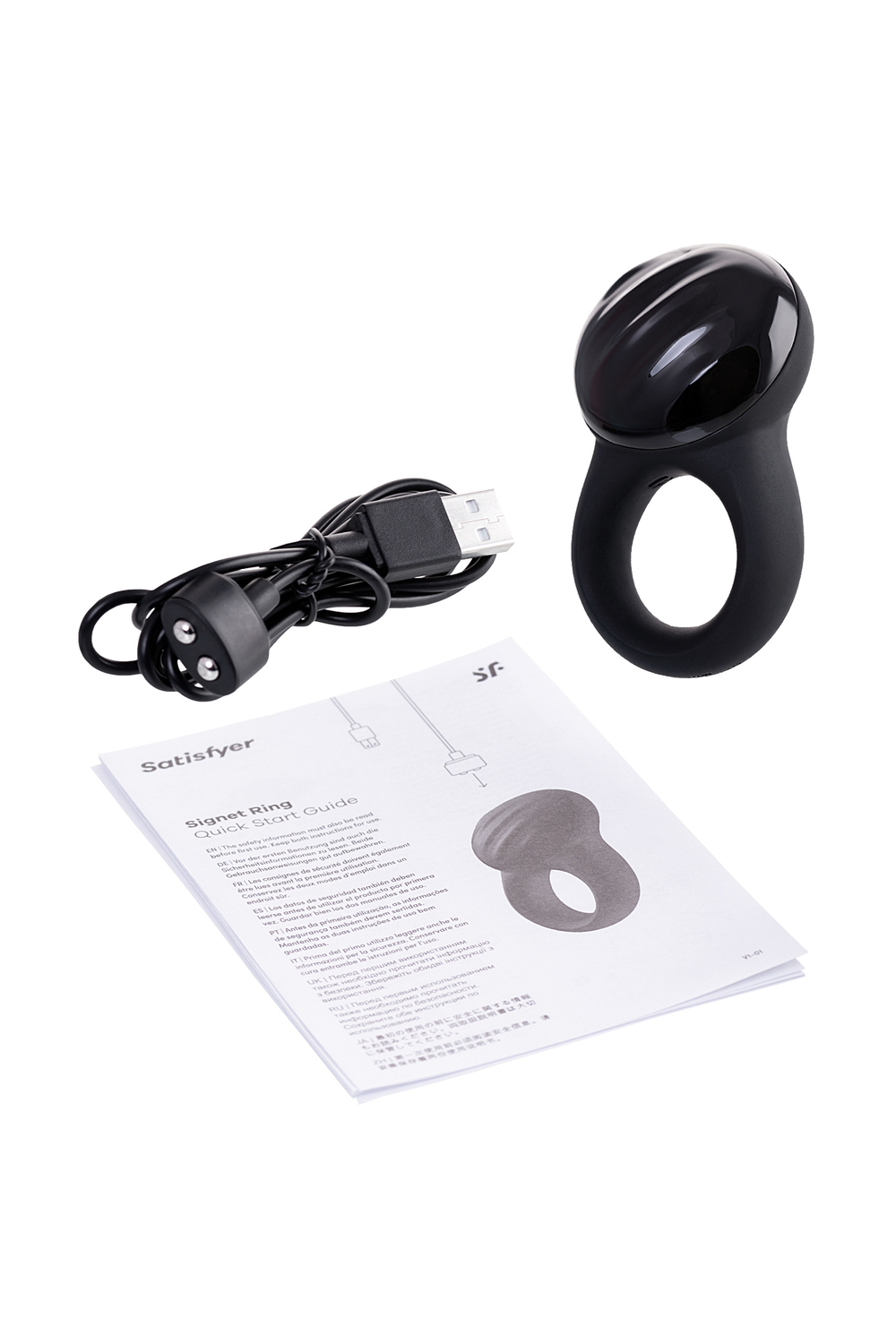 Эрекционное кольцо с вибрацией Satisfyer Signet Ring с возможностью управления через приложение