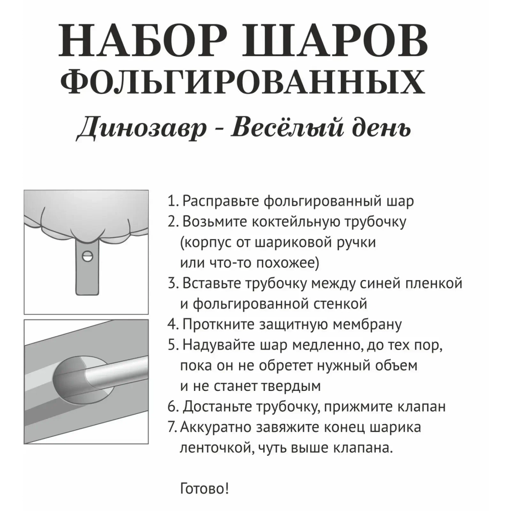 Набор шаров 6 шт «Динозавр - Весёлый день»