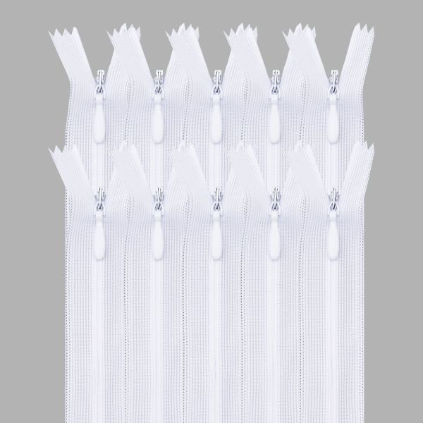 Молния потайная (скрытая) Т3 (3 мм) 1 зам., н/раз., 30 см, бел, 31251 / 30, 10 шт