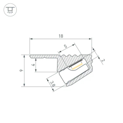 Профиль SL-MINI-SHELF-H9-2000 ANOD OLIVE GREY (Arlight, Алюминий) 038208