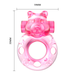 Розовое эрекционное виброкольцо 3,5х5,3см Baile Pink Bear Cock Rings BI-010083A