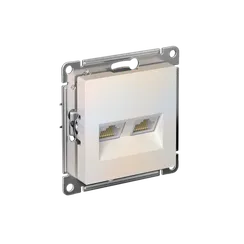 Розетка компьютерная RJ45 + RJ45 Cat 5e Systeme Electric AtlasDesign Жемчуг ATN000485