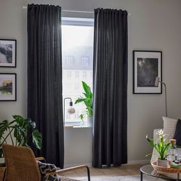 Комплект штор IKEA SANELA (САНЕЛА), Темно-серый, 140x250 см, 2 шт