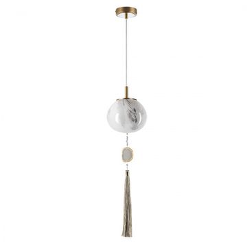 Подвесной светильник 1*E14 5432/1 золото под латунь/белый и мраморный Fiolent Odeon Light Exclusive