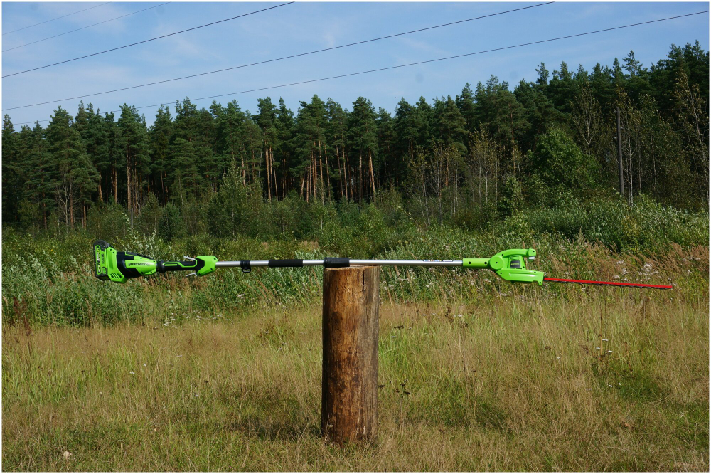 Кусторез штанговый аккумуляторный GREENWORKS G40PHA 40В,51см,без АКБ и ЗУ (2300407)