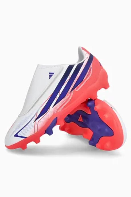 Бутсы adidas F50 Club Hyperfast Velcro FG/MG Junior - белый