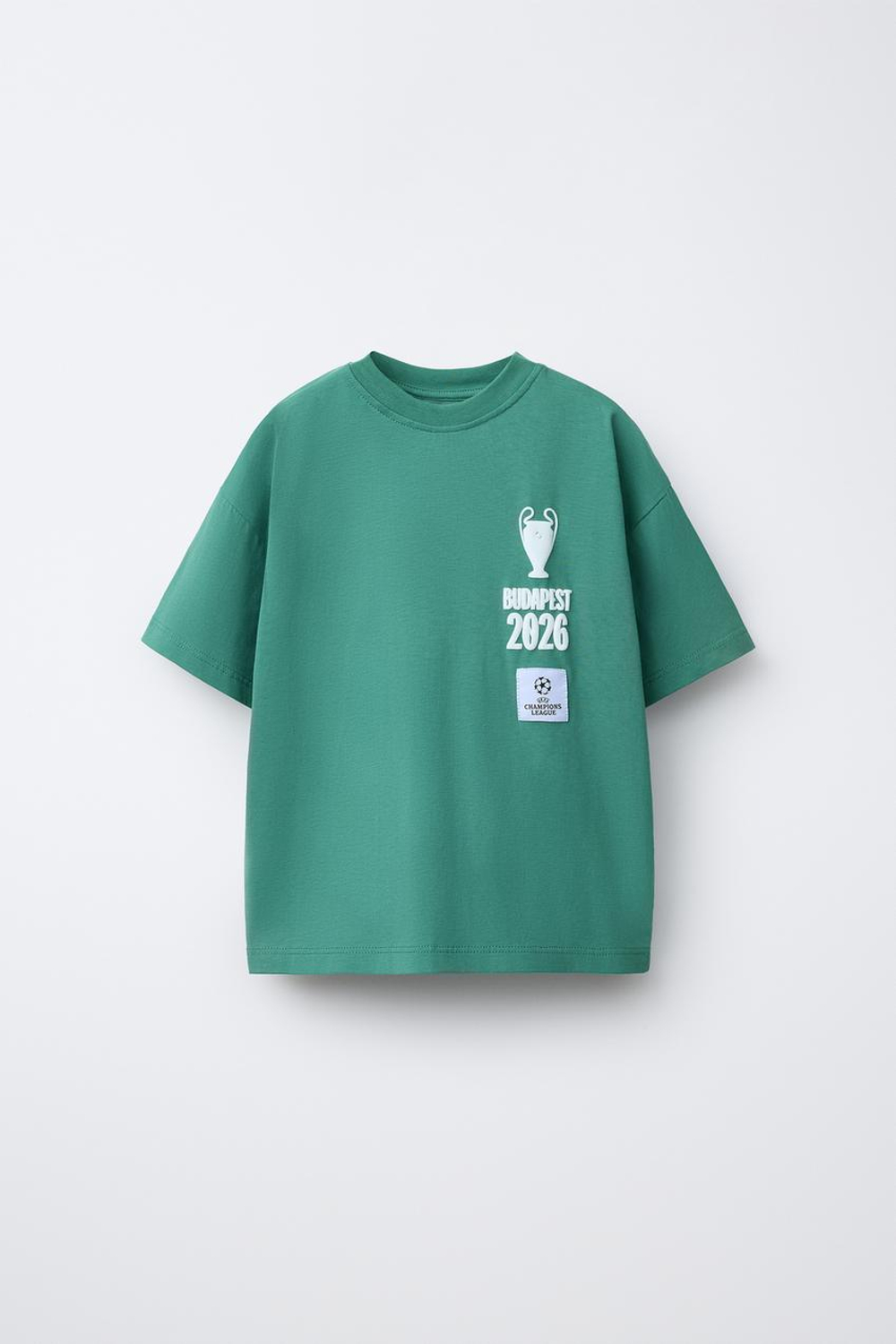 ZARA ФУТБОЛКА С ПРИНТОМ UEFA CHAMPIONS LEAGUE ®, ЗЕЛЕНЫЙ