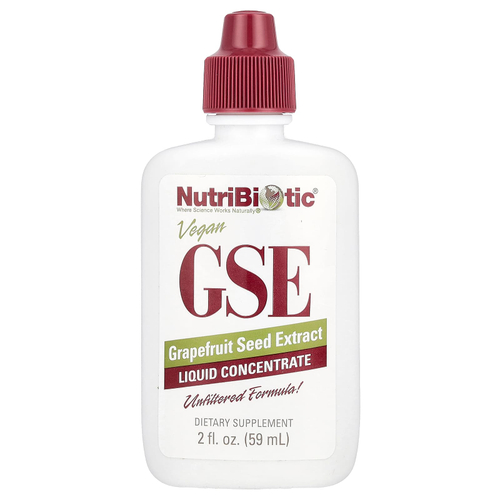 NutriBiotic, веганский экстракт косточек грейпфрута, жидкий концентрат, 100 мг, 59 мл (2 жидк. унции)