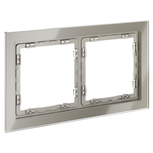 Рамка стеклянная на 2 поста, (шелк, стекло) Voltum S70 VLS110204