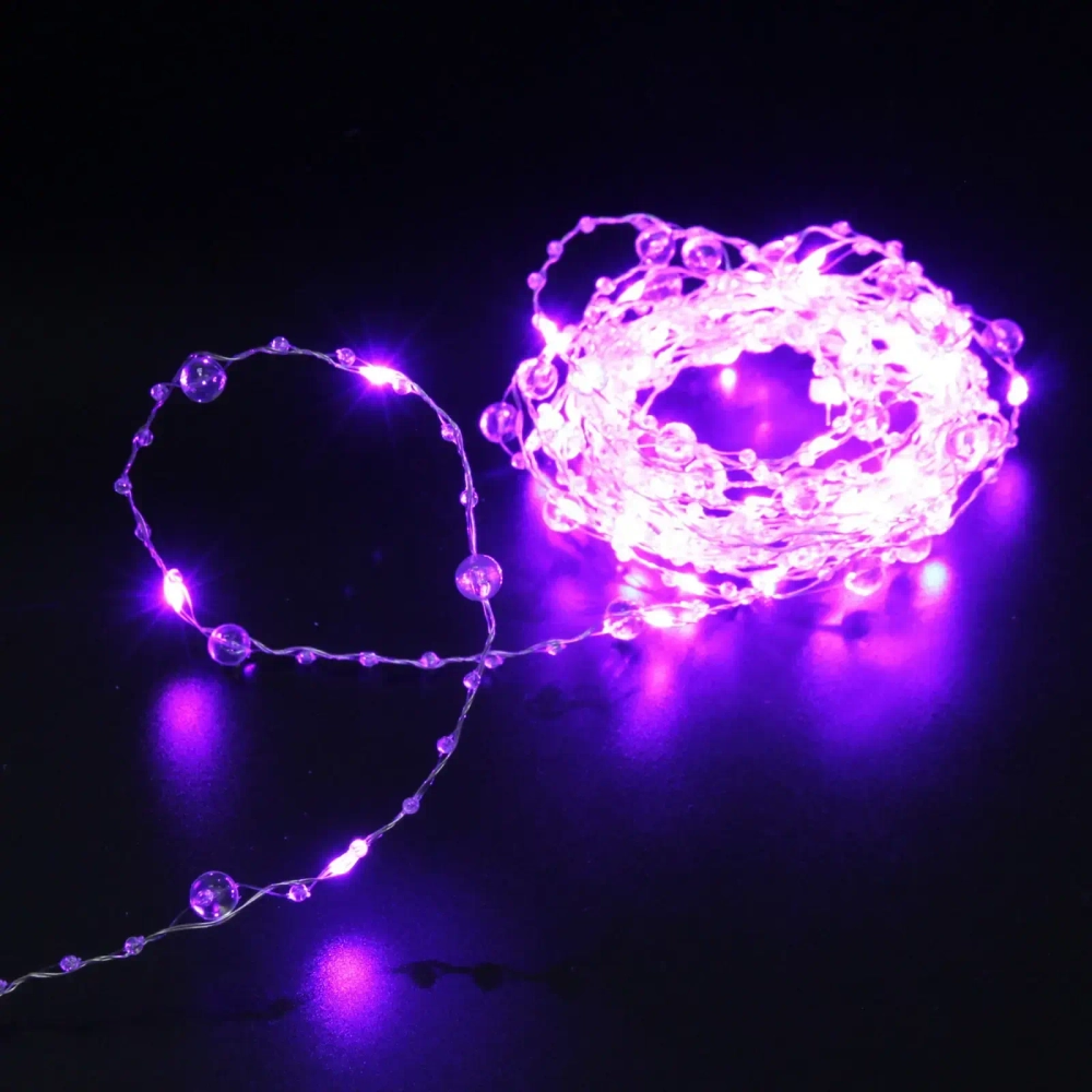Гирлянда для дома НИТЬ «Льдинка» 5 м 50 ламп LED, 8 реж,IP-20, Фиолетовый