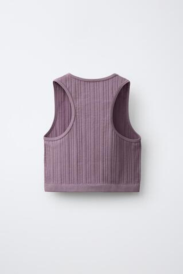 ZARA ТОП SEAMLESS, БЛЕДНО-РОЗОВЫЙ
