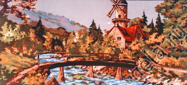 Рисунок для вышивания Soulos (канва жесткая), Мост на мельницу, 60х120 см