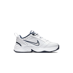 alt="Кроссовки Nike Air Monarch IV арт. 415445-102 бело-синяя расцветка с серебристыми акцентами вид спереди"