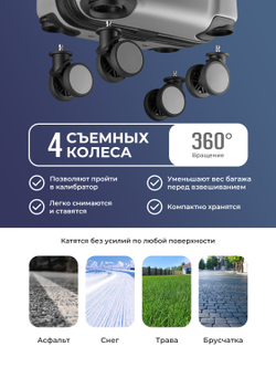 Набор Xs/L ручная кладь и большой Серебристый