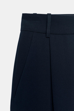 ZARA БРЮКИ-БАЛЛОНЫ С ЗАЩИПАМИ — ZW COLLECTION, МОРСКОЙ СИНИЙ