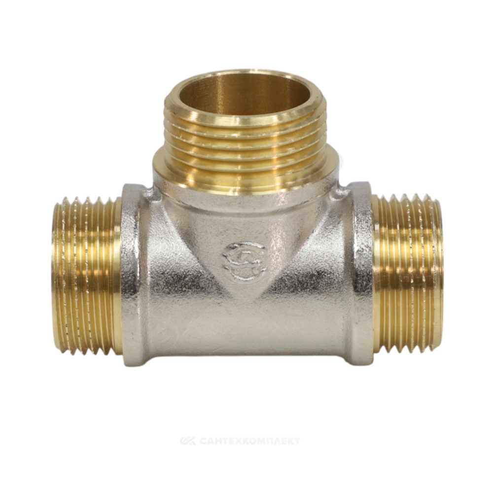 Тройник латунь никель Ду 15 (1/2") НР/НР/НР 9010 ГОСТ 32585-2013 Aquasfera 9010-01