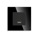 Блок зарядки в рамку 65W TYPE A+C+C 65WUSB чёрный, фото 2