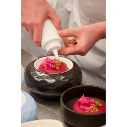 Блюдо круглое d 22,5 см h11,5 см 500 мл для подачи бело-черное "Shine" P.L. Proff Cuisine [1]
