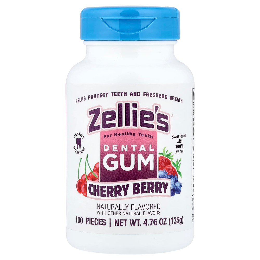 Zellie's, Dental Gum, вишня, 100 шт.