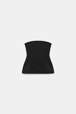 ZARA ТОП БЕЗ БРЕТЕЛЕЙ — ZW COLLECTION, ЧЕРНЫЙ