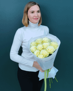 Роза белая Эквадор,11 штук(00087)