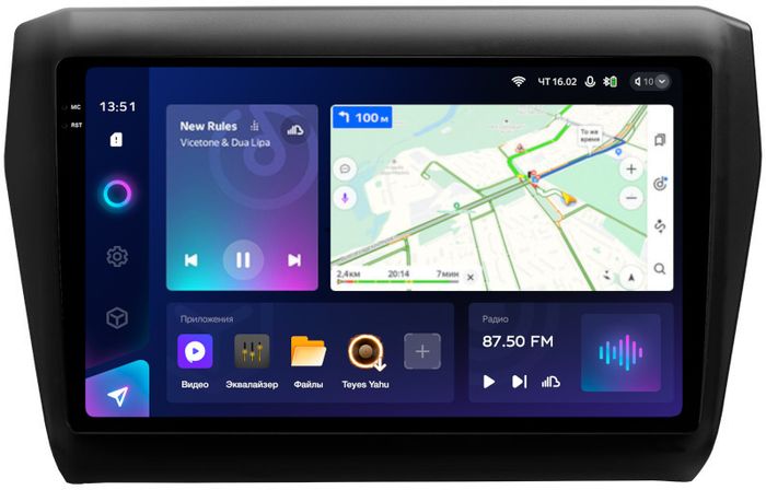 Магнитола для Suzuki Swift 5 2016-2023 (рамка матовая 9) - Teyes CC3-2K на Android 10, Быстрая, 2K QLED, CarPlay, 4G SIM-слот