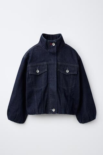 ZARA ДЖИНСОВАЯ КУРТКА BALLOON, СИНИЙ