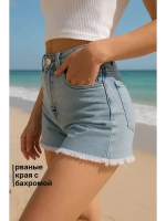 Шорты джинсовые летние широкие короткие клеш бахрома