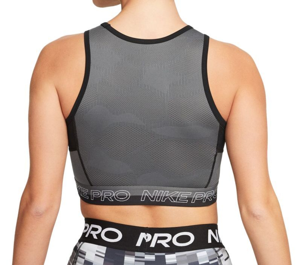Женский топ теннисный Nike Pro Dri-Fit Cropped Training Tank Top - черный