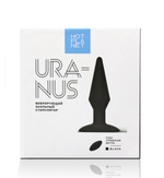 Черная анальная вибропробка с пультом ДУ Uranus - 12,8 см. (Цвет: черный)